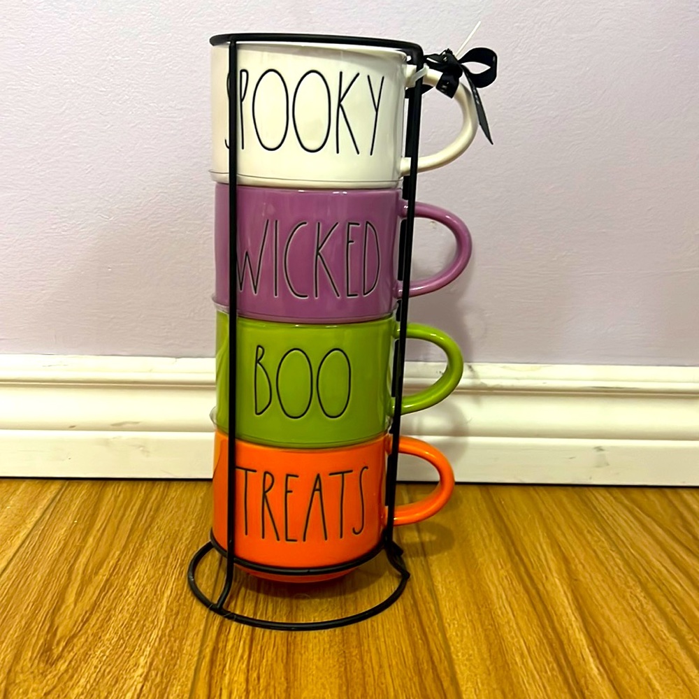 Rae Dunn Halloween stacking mugs
